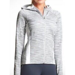 Athleta Womens Snowscape Half Zip Gray‎ Space Dye Quilted Athletic Pullover Sz M